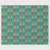 Grappig kerstrecker Buttkraker Humoureuze Cadeaupapier (Vlak)