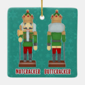 Grappig kerstrecker Buttkraker Humoureuze Keramisch Ornament (Achterkant)