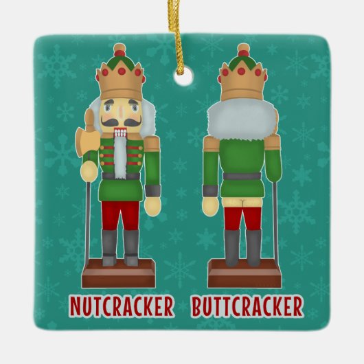 Grappig kerstrecker Buttkraker Humoureuze Keramisch Ornament (Voorkant)
