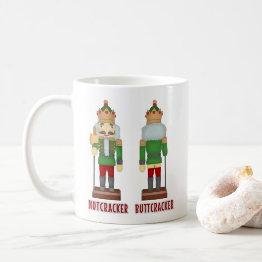 Grappig kerstrecker Buttkraker Humoureuze Koffiemok (Met donut)