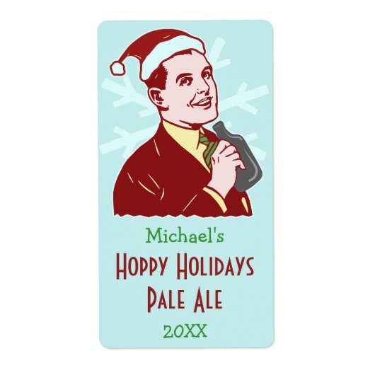 Grappig kerstrecro-brouwerij met feestbrouwfles etiket (Voorkant)