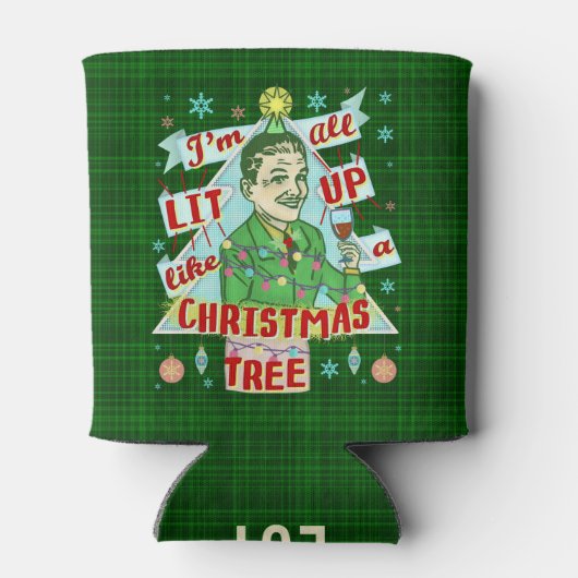 Grappig kerstrecro Drink Humor Man Blikjeskoeler (Achterkant)