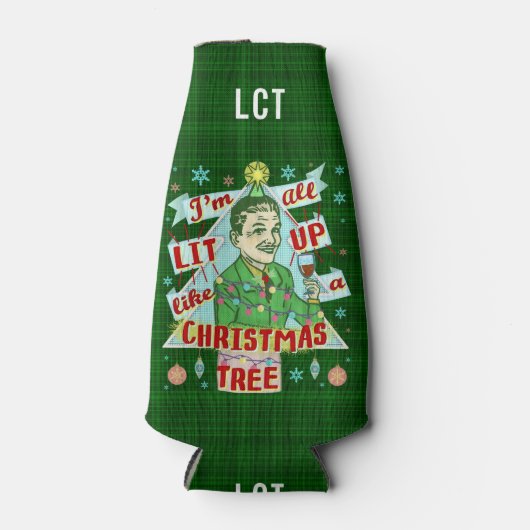 Grappig kerstrecro Drink Humor Man Flesjeskoeler (Voorkant)