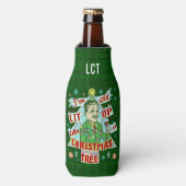 Grappig kerstrecro Drink Humor Man Flesjeskoeler (Fles Voorkant)