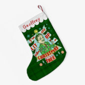 Grappig kerstrecro Drink Humor Man Kleine Kerstsok (Achterkant (Hangend))