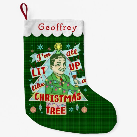 Grappig kerstrecro Drink Humor Man Kleine Kerstsok (Voorkant)