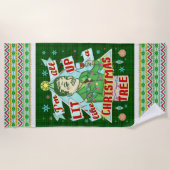 Grappig kerstrecro Drink Humor Man Strandlaken (Voorkant)