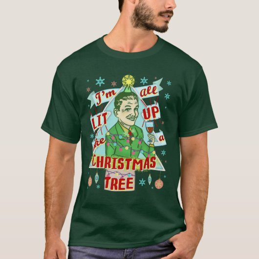 Grappig kerstrecro Drink Humor Man T-shirt (Voorkant)