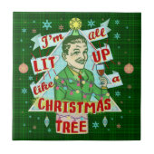 Grappig kerstrecro Drink Humor Man Tegeltje (Voorkant)