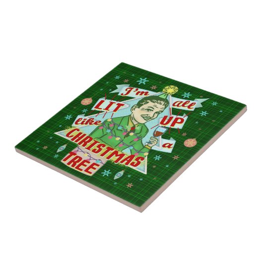 Grappig kerstrecro Drink Humor Man Tegeltje (Zijkant)