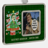 Grappig kerstrecro Drink Humor Man Verzilverd Omlijst Ornament (Rechts)