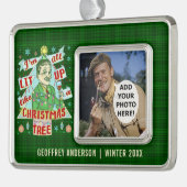 Grappig kerstrecro Drink Humor Man Verzilverd Omlijst Ornament (Links)