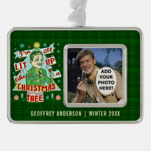 Grappig kerstrecro Drink Humor Man Verzilverd Omlijst Ornament