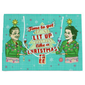 Grappig kerstrecro Drink Humor Paar omhoog Groot Cadeauzakje (Voorkant)