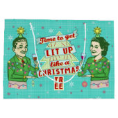 Grappig kerstrecro Drink Humor Paar omhoog Groot Cadeauzakje (Achterkant)