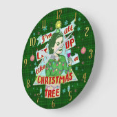 Grappig kerstrecro Drink Humor vrouw omhoog Grote Klok (Hoek)