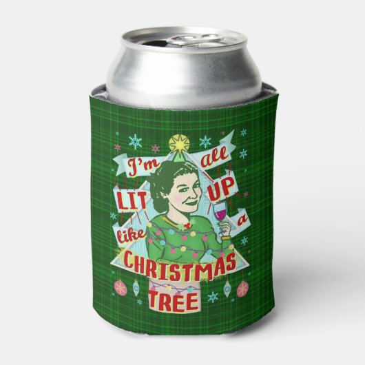 Grappig kerstrecro Drink Humor Woman Blikjeskoeler (Blikje Voorkant)