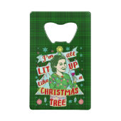 Grappig kerstrecro Drink Humor Woman Creditkaart Flessenopener (Voorkant)