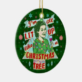 Grappig kerstrecro Drink Humor Woman Keramisch Ornament (Rechts)