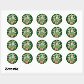 Grappig kerstrecro Drink Humor Woman Ronde Sticker (Vel)