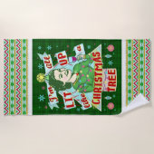 Grappig kerstrecro Drink Humor Woman Strandlaken (Voorkant)