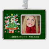 Grappig kerstrecro Drink Humor Woman Verzilverd Omlijst Ornament (Voorkant)