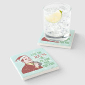 Grappig kerstrecro-Man Drink Rum Holiday Stenen Onderzetter (Zijkant)