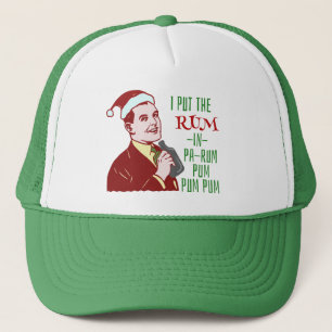 Grappig kerstrecro-Man Drink Rum Holiday Trucker Pet