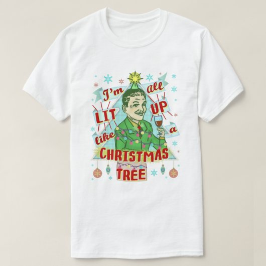 Grappig kerstrecro met Drink Humor Man T-shirt (Design voorkant)