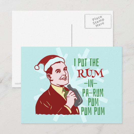Grappig kerstrecro Rum Drink Man-feestdag Feestdagenkaart (Voorkant / Achterkant)