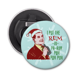 Grappig kerstrecro Rum Drink Man Holiday Button Flesopener