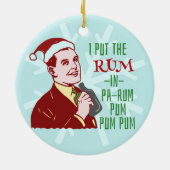 Grappig kerstrecro Rum Drink Man Holiday Keramisch Ornament (Achterkant)