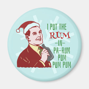 Grappig kerstrecro Rum Drink Man Holiday Magneet