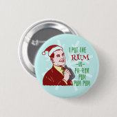 Grappig kerstrecro Rum Drink Man Holiday Ronde Button 5,7 Cm (Voorkant /achterkant)