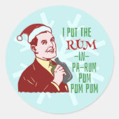 Grappig kerstrecro Rum Drink Man Holiday Ronde Sticker (Voorkant)