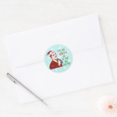 Grappig kerstrecro Rum Drink Man Holiday Ronde Sticker (Envelop)