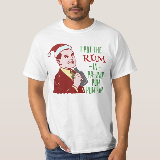 Grappig kerstrecro Rum Drink Man Holiday T-shirt (Voorkant)