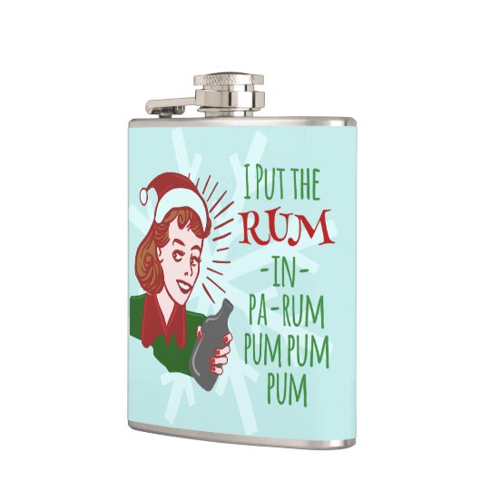 Grappig kerstrecro Rum Drink Voman Holiday Heupfles (Links)