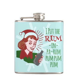 Grappig kerstrecro Rum Drink Voman Holiday Heupfles