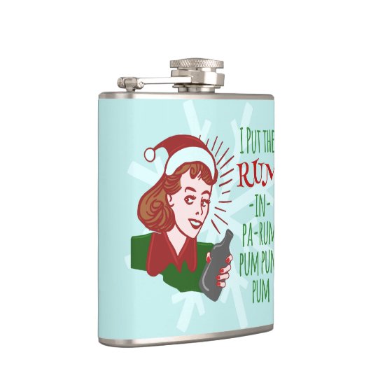 Grappig kerstrecro Rum Drink Voman Holiday Heupfles (Rechts)