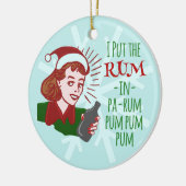 Grappig kerstrecro Rum Drink Voman Holiday Keramisch Ornament (Links)