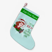 Grappig kerstrecro Rum Drink Voman Holiday Kleine Kerstsok (Voorkant (Hangend))