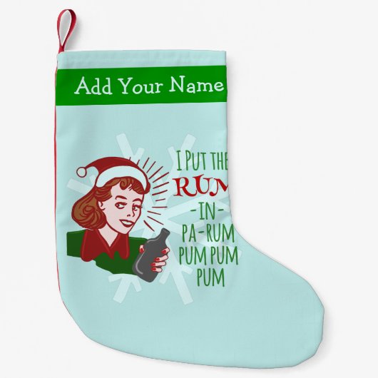 Grappig kerstrecro Rum Drink Voman Holiday Kleine Kerstsok (Voorkant)