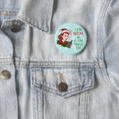 Grappig kerstrecro Rum Drink Voman Holiday Ronde Button 5,7 Cm (In situ)