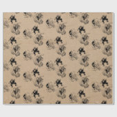 Grappig kerstrecro Santa Kraft Pattern Cadeaupapier (Vlak)