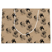 Grappig kerstrecro Santa Kraft Pattern Groot Cadeauzakje (Voorkant)