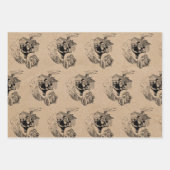 Grappig kerstrecro  Santa Kraft Pattern Inpakpapier Vel (Voorkant 3)