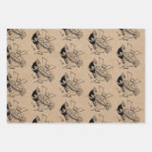 Grappig kerstrecro  Santa Kraft Pattern Inpakpapier Vel (Voorkant 2)