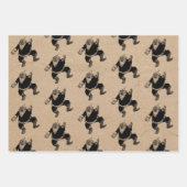 Grappig kerstrecro  Santa Kraft Pattern Inpakpapier Vel (Voorkant)