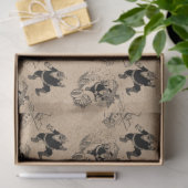 Grappig kerstrecro Santa Kraft Pattern Tissuepapier (Geschenk)